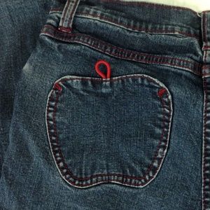 Apple Bottom Jeans Boot Cut  Red Stitching Size 6